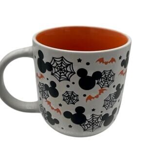 Disney Halloween MICKEY SPIDER WEBS BATS Ceramic Mug NEW